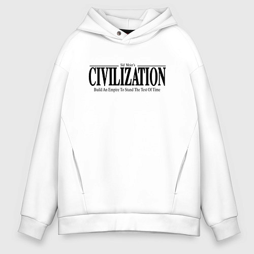 Мужское худи оверсайз Civilization - game / Белый – фото 1