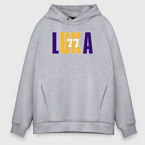Мужское худи оверсайз Lakers Luka / Меланж – фото 1