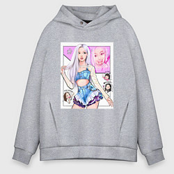 Толстовка оверсайз мужская Blackpink - Rose, цвет: меланж