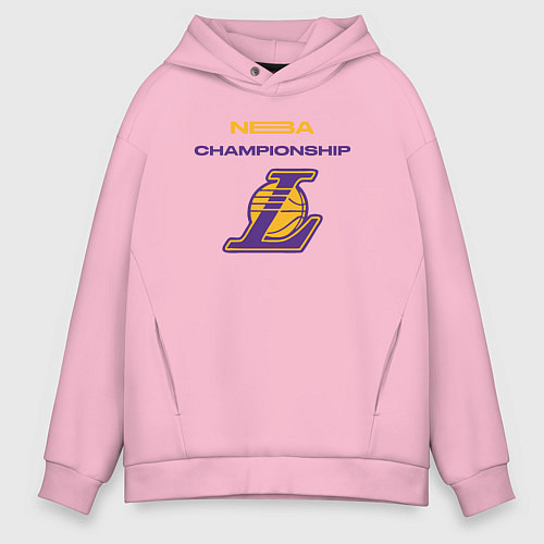 Мужское худи оверсайз Lakers championship / Светло-розовый – фото 1