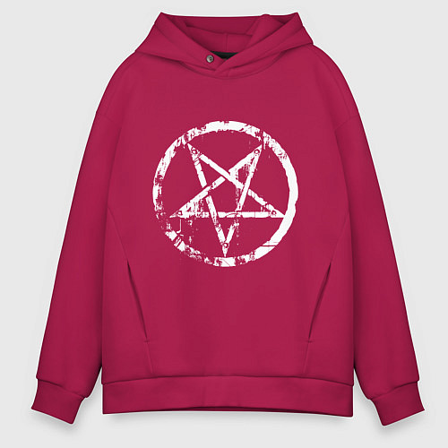 Мужское худи оверсайз Star pentagram / Маджента – фото 1