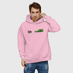 Толстовка оверсайз мужская Duck and Dragon, цвет: светло-розовый — фото 2