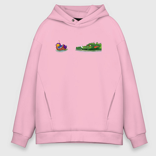 Мужское худи оверсайз Duck and Dragon / Светло-розовый – фото 1