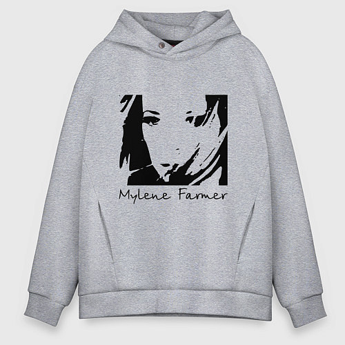 Мужское худи оверсайз Милен Фармер / Меланж – фото 1