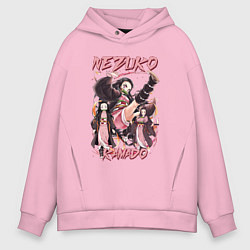 Мужское худи оверсайз Клинок рассекающий демонов Nezuko Kamado