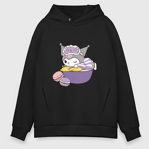 Мужское худи оверсайз Куроми с макарунами / Черный – фото 1