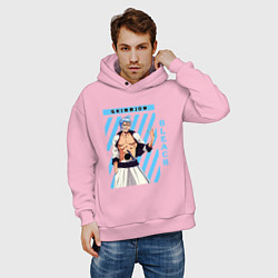 Толстовка оверсайз мужская Блич Гриммджоу Джагерджак, цвет: светло-розовый — фото 2
