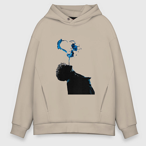 Мужское худи оверсайз Три дня дождя постер / Миндальный – фото 1