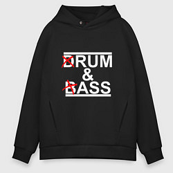 Толстовка оверсайз мужская Drum and bass black, цвет: черный