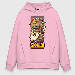 Мужское худи оверсайз Pink godzilla
