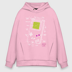 Толстовка оверсайз мужская Game boy console project, цвет: светло-розовый