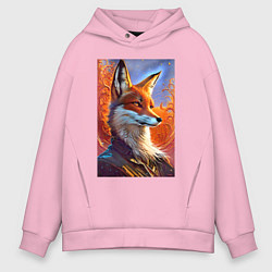 Мужское худи оверсайз Fox fashionista - ai art fantasy
