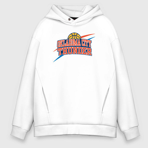 Мужское худи оверсайз NBA Oklahoma / Белый – фото 1