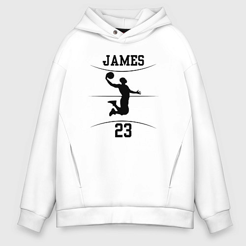 Мужское худи оверсайз James 23 / Белый – фото 1