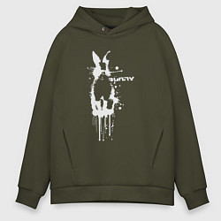 Толстовка оверсайз мужская Banksy bunny, цвет: хаки