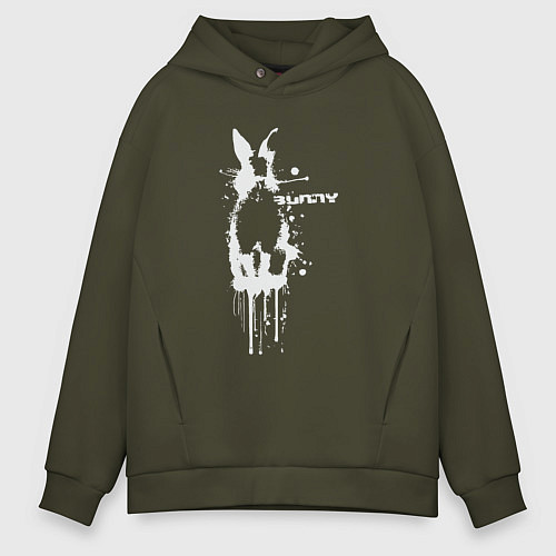 Мужское худи оверсайз Banksy bunny / Хаки – фото 1
