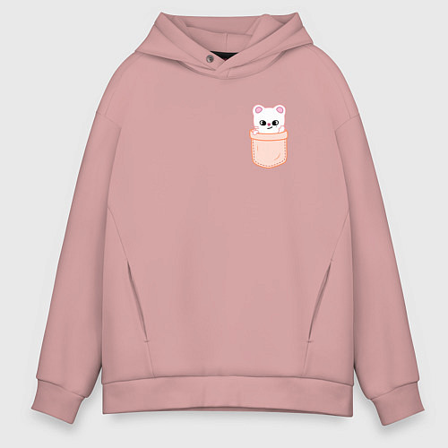 Мужское худи оверсайз Jiniret in pocket / Пыльно-розовый – фото 1