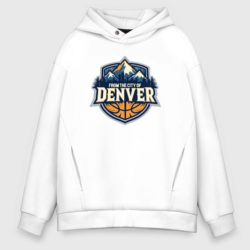 Мужское худи оверсайз Из города Денвер / Белый – фото 1