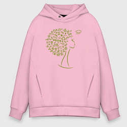 Толстовка оверсайз мужская Эко девчонка, цвет: светло-розовый