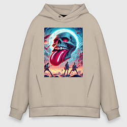 Мужское худи оверсайз Rolling Stones - skull transformation