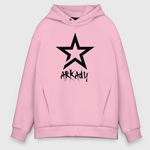 Мужское худи оверсайз Аркадий - звезда / Светло-розовый – фото 1