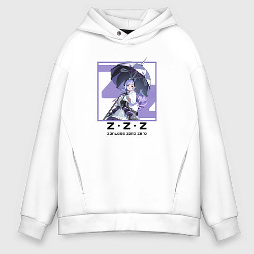 Мужское худи оверсайз Вивиан - Zenless Zone Zero / Белый – фото 1
