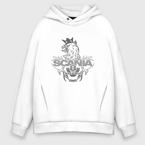 Мужское худи оверсайз Scania super / Белый – фото 1