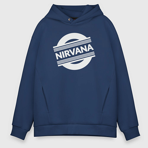 Мужское худи оверсайз Rock Nirvana / Тёмно-синий – фото 1