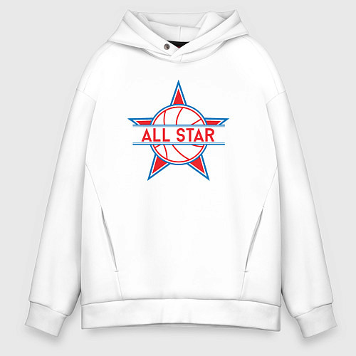 Мужское худи оверсайз All-star basketball / Белый – фото 1