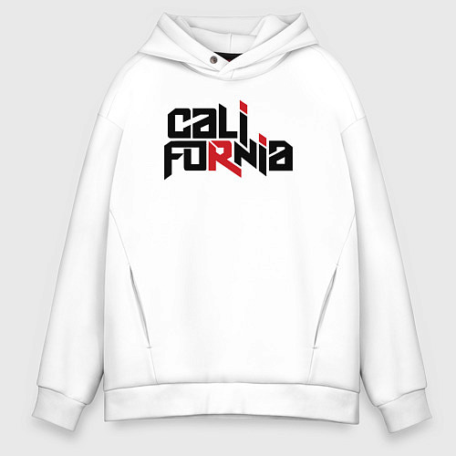 Мужское худи оверсайз USA - California / Белый – фото 1