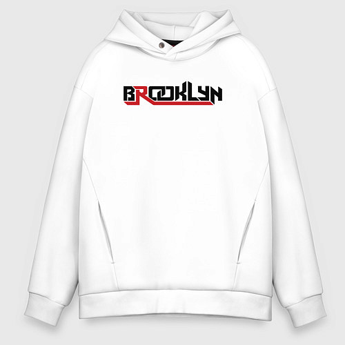 Мужское худи оверсайз Brooklyn USA / Белый – фото 1