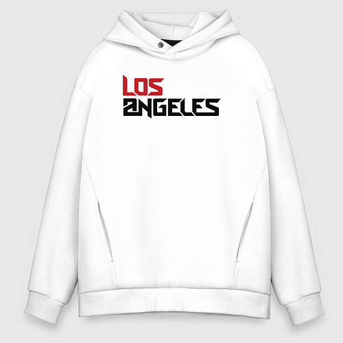 Мужское худи оверсайз USA Los Angeles / Белый – фото 1