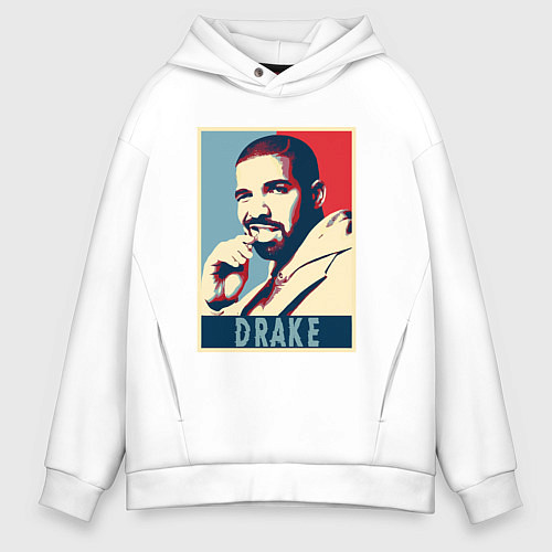 Мужское худи оверсайз Drake obey / Белый – фото 1