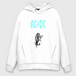 Толстовка оверсайз мужская AcDc Angus Young, цвет: белый