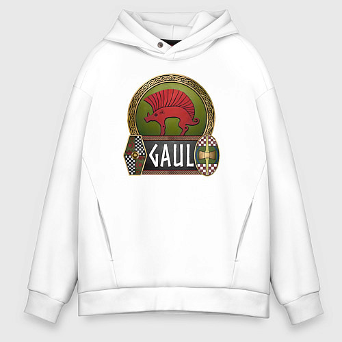 Мужское худи оверсайз Галлы: кельтская символика / Белый – фото 1