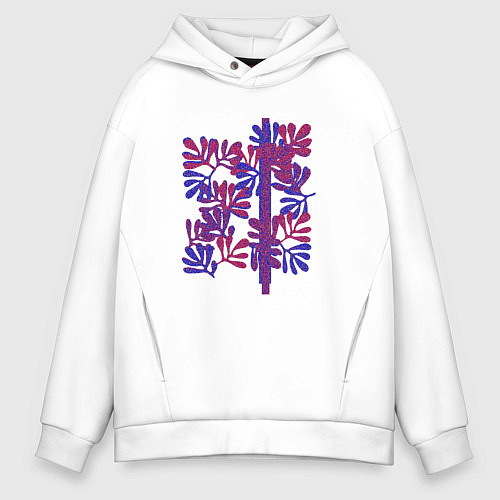 Мужское худи оверсайз Абстрация по Матиссу / Белый – фото 1