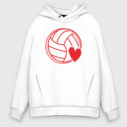 Толстовка оверсайз мужская Volley love, цвет: белый