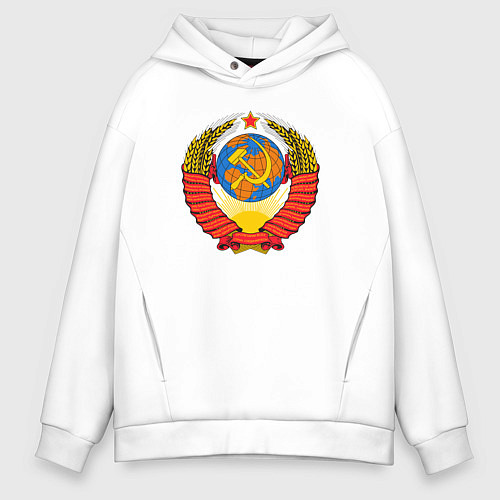 Мужское худи оверсайз Геральдика СССР / Белый – фото 1