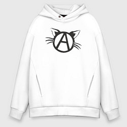 Мужское худи оверсайз Cat anarchy