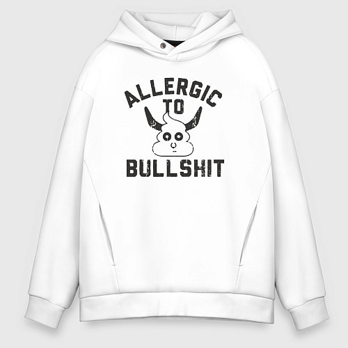 Мужское худи оверсайз Аллергия на ерунду / Белый – фото 1