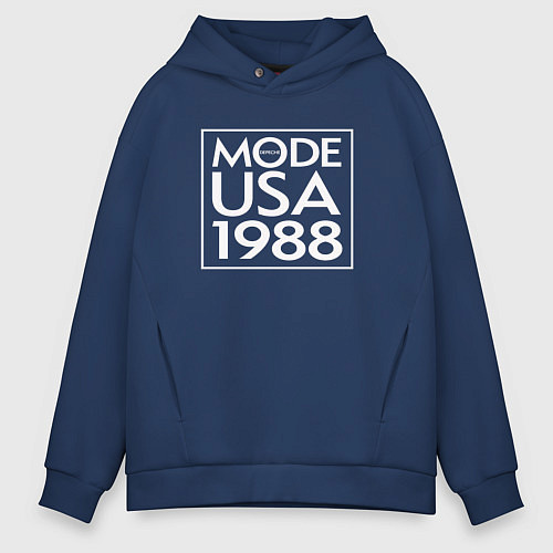 Мужское худи оверсайз Depeche Mode - Mode usa 1988 / Тёмно-синий – фото 1