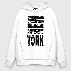 Толстовка оверсайз мужская New York - USA, цвет: белый