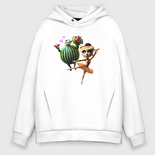 Мужское худи оверсайз Ballerina Cappuccina - Glorbo Fruttodrillo / Белый – фото 1