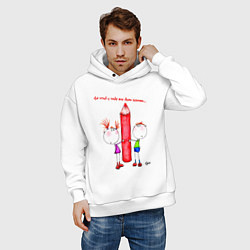 Толстовка оверсайз мужская Пожелание, цвет: белый — фото 2