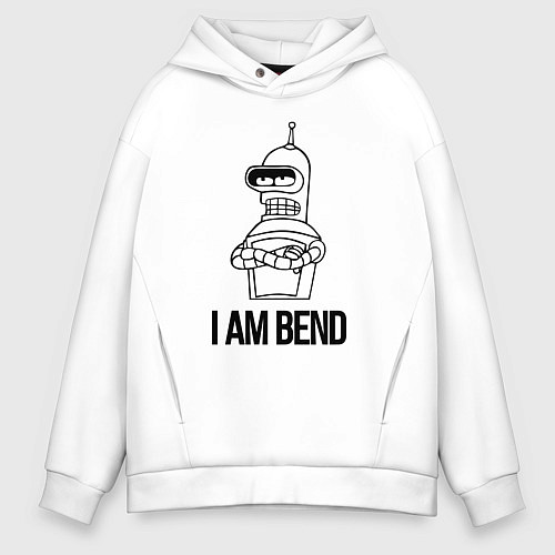 Мужское худи оверсайз Я сгибальщик / Белый – фото 1