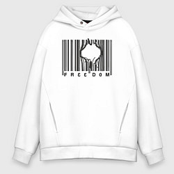Толстовка оверсайз мужская Freedom, цвет: белый