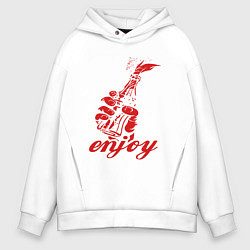 Толстовка оверсайз мужская Enjoy fire soda, цвет: белый