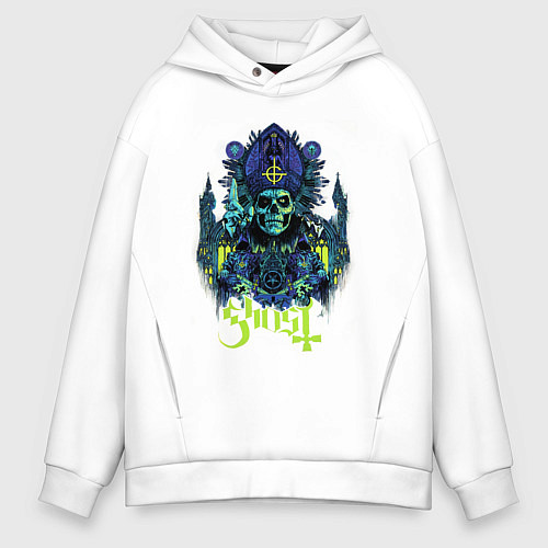 Мужское худи оверсайз Ghost Papa Of The World / Белый – фото 1