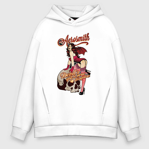 Мужское худи оверсайз Aerosmith Woman / Белый – фото 1
