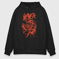Толстовка оверсайз мужская Slayer Demon Skull, цвет: черный